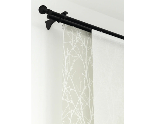 Dvojitá záclonová tyč so závesom a šálom so vzorom vetvičiek