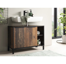 Skrinka pod umývadlo s umývadlom, batériou a úložnými priehradkami v kúpeľni