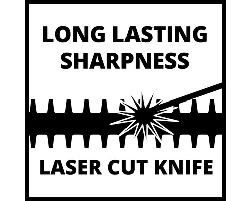 Symbol dlhotrvajúcej ostrosti laserom rezaného noža