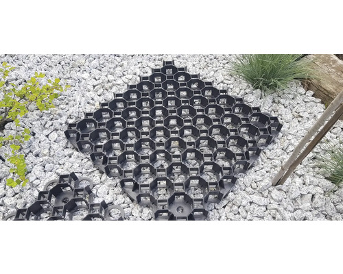 Plastové mriežkové dosky na upevnenie podlahy na štrkovej ploche