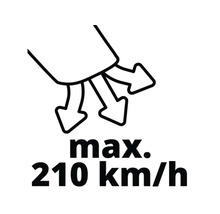 Symbol pre maximálnu rýchlosť vzduchu 210 kilometrov za hodinu