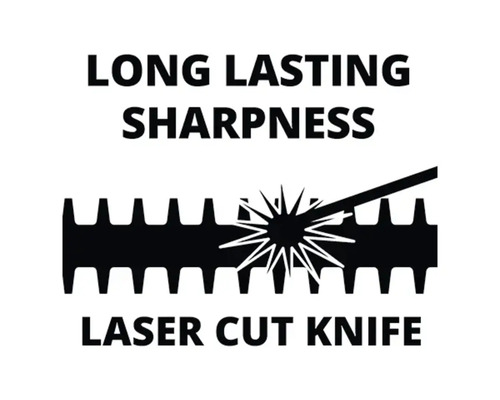 Symbol dlhotrvajúcej ostrosti, laserom rezaný nôž