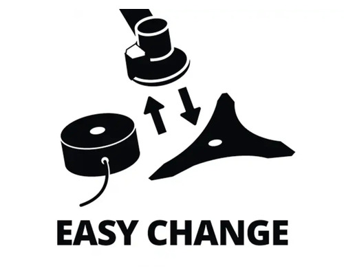 Symbol pre jednoduchú výmenu cievky struny a noža u vyžínača