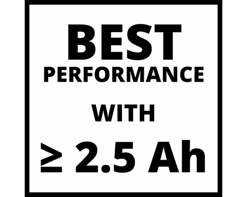 Najlepší výkon s minimálne 2,5 Ah