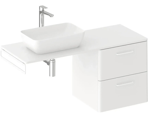 Kombinácia umývadla s umývadlom na dosku a skrinkou so zásuvkami