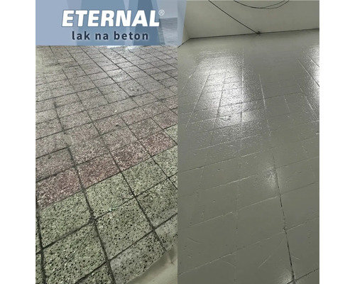 Zobrazenie pred a po nátere betónovej podlahy