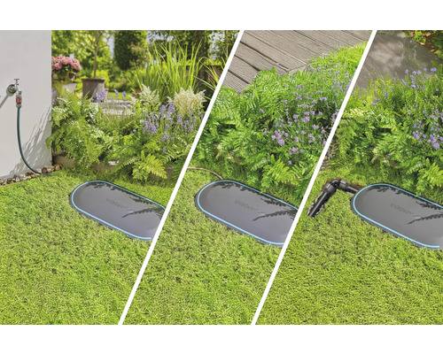 Záhradná zásuvka Gardena Pipeline s kvetmi a trávnikom