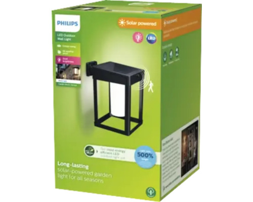 Solárne LED vonkajšie nástenné svietidlo Philips v obale produktu