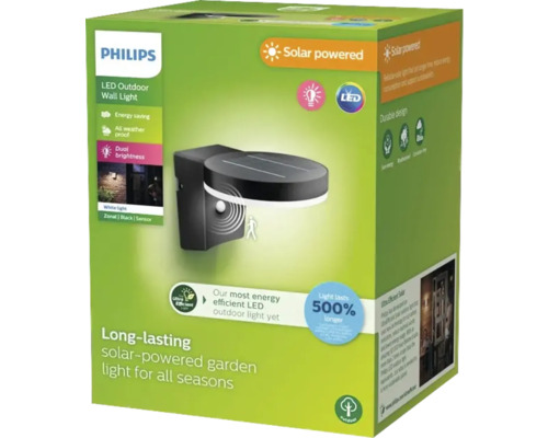 Balenie solárneho LED záhradného nástenného svietidla Philips pre všetky ročné obdobia
