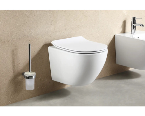 Závesné WC s WC kefou a umývadlom