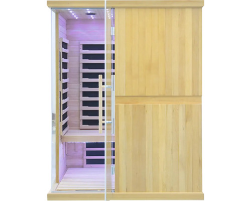 Infračervená sauna s presklenými dverami a dreveným obložením