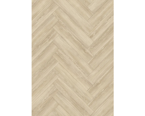 Svetlý drevený vzhľad v rybom vzore pre podlahové krytiny.