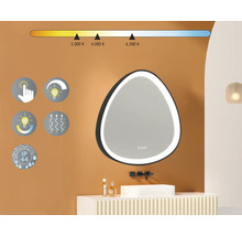 Osvetlené zrkadlo v kúpeľni s dotykovou funkciou, nastaviteľnou teplotou farieb, funkciou ohrevu a stupňom krytia IP44.