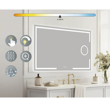 Osvetlené zrkadlo s dotykovou funkciou a nastaviteľnou teplotou farieb nad umývadlom