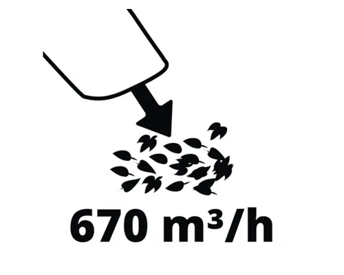 Symbol pre prietok vzduchu 670 metrov kubických za hodinu