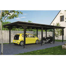 Prístrešok pre auto s automobilom a motocyklom