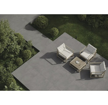 Keramická dlažba Flairstone 59,5x59,5x2 cm Borkum 2.0 Anthrazit