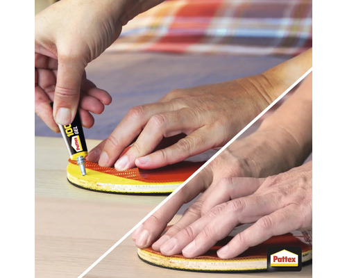 Aplikácia lepidla Pattex 100 percent Gel na lepenie materiálov