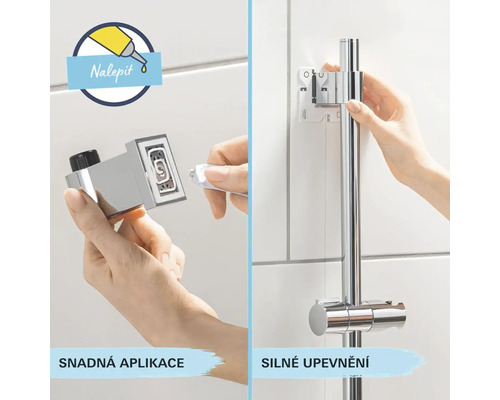 Montáž sprchovej tyče lepidlom na dlaždice
