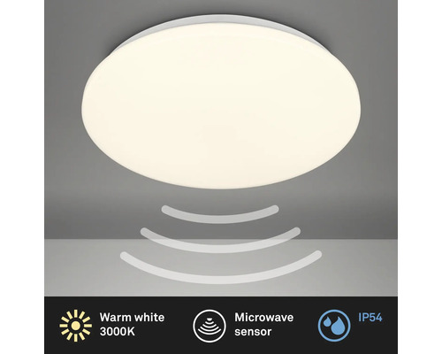Biele stropné svietidlo s mikrovlnným senzorom