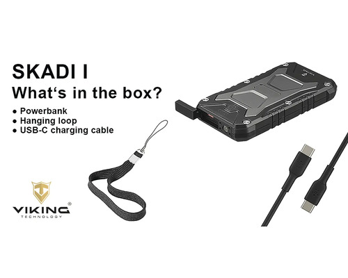 Powerbanka Skadi I s pútkom a nabíjacím káblom USB-C