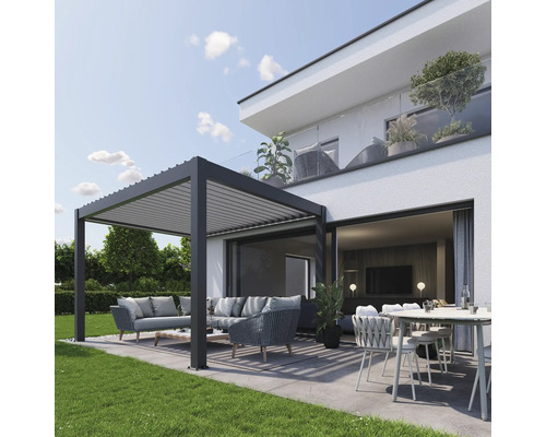 Pergola biohort 3x3,5 312 x 367,5 cm Tmavosivá metalíza / strieborná