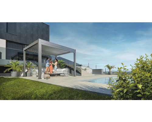 Pergola biohort 4x3 404,5 x 312 cm Metalíza sivý kremeň