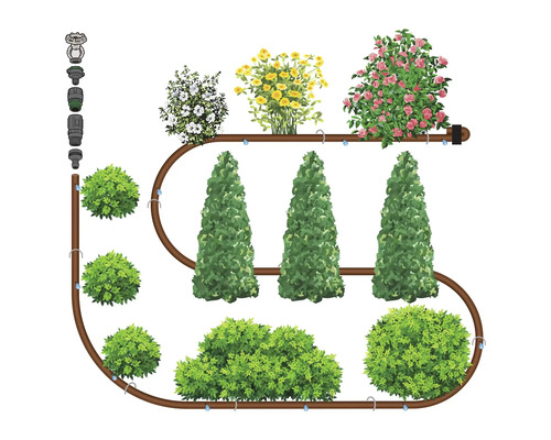 Zavlažovací systém pre rastliny s kvapkovou hadicou