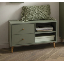 Komoda s dvomi zásuvkami, úložnými priehradkami a vankúšom