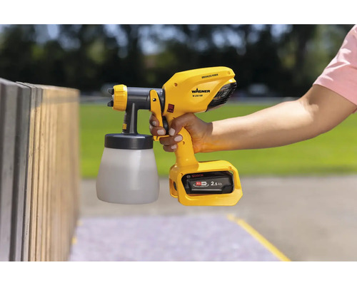 Akumulátorový striekací systém Wagner v žltej a sivej farbe