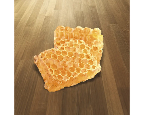 Dva kusy včelieho plástu na drevenom pozadí