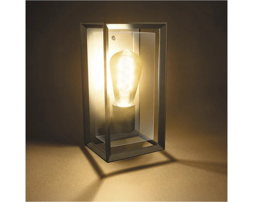 Nástenné svietidlo s obdĺžnikovým rámom a žiarovkou