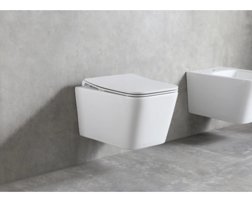 Závesné WC s vekom a bidetom v kúpeľni