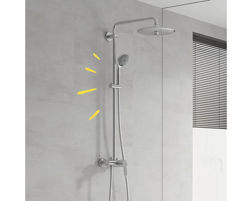 Sprchový systém s hlavovou a ručnou sprchou v kúpeľni