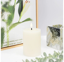 Dekoratívna LED sviečka s obrázkom rastlín a svietnik