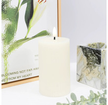 Dekoratívna LED sviečka s ornamentom, kombinovaná s rámom na fotografie a dekoráciou