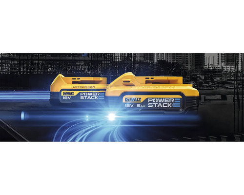 Dva akumulátory DeWalt Power Stack s 18 voltami