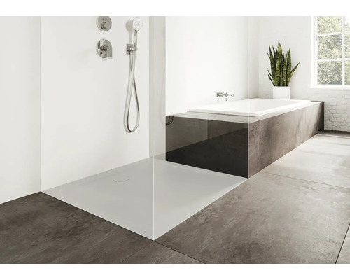 Kúpeľňa so sprchou, vaňou a izbovou rastlinou