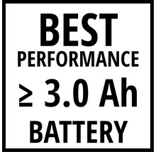 Najlepší výkon s batériou väčšou alebo rovnou 3,0 ampérhodinám