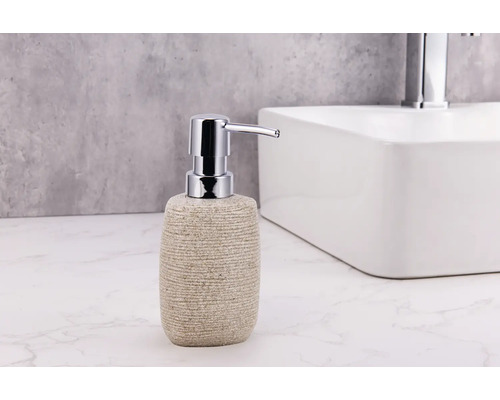 Kamenný dávkovač mydla s kovovou pumpou