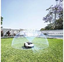 Robotická kosačka s funkciou 360 stupňov na trávniku