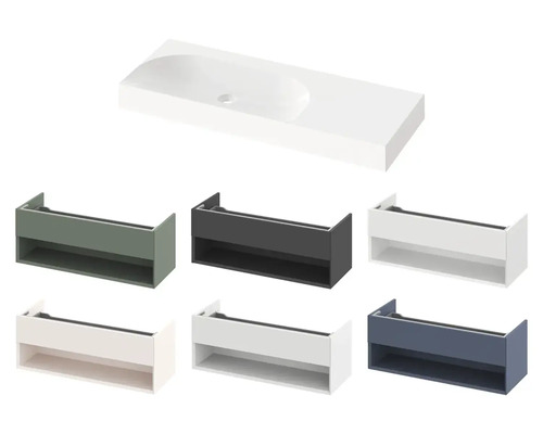 Umývadlová doska a skrinky pod umývadlo v rôznych vyhotoveniach