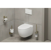 Závesné WC s držiakom na toaletný papier a súpravou WC kefy v kúpeľni
