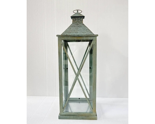 Dekoratívna lampáš zo dreva a skla