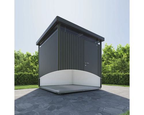 Záhradný domček s plochou strechou a podlahovou doskou