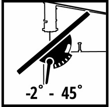 Symbol nastavenia uhla pokosu od -2 stupňov do 45 stupňov