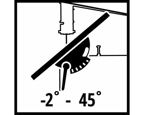 Symbol nastavenia uhla pokosu od -2 stupňov do 45 stupňov