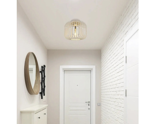 Chodba so stropným svietidlom, zrkadlom a vešiakom