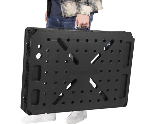 Skladací pracovný stôl s rukoväťou.