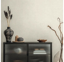 Čierna skrinka s presklenými dvierkami a dekoratívnymi doplnkami pre štýlové prostredie